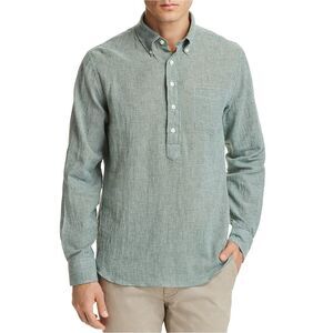 Oobe Brand Mens Gingham Button Up Shirt, Green, NWT